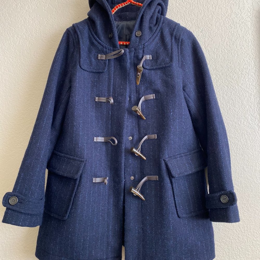 Harris Tweed Duffle Coat w/Toggles Dark Blue Size US Small